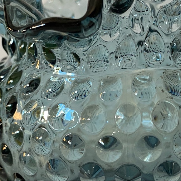 RARE Fenton Hobnail Ruffled Bowl Vase Federal Blue 5” Excellent Condition Fots - Picture 9 of 16